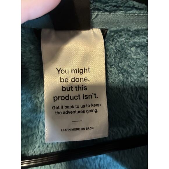 The North Face Womens Osito Full Zip Fleece Jacket Long Sleeve Size L Teal - Picture 9 of 9